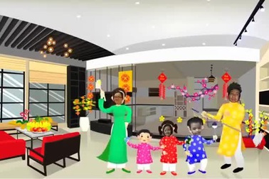 Cả nhà phấn khởi theo điệu nhạc xuân rộn ràng