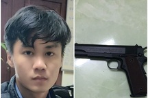 Kiểm tra ma túy, phát hiện nam thanh niên tàng trữ súng và mã tấu