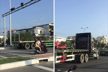 Đà Nẵng phạt nguội loạt xe đầu kéo nối đuôi nhau vượt đèn đỏ sáng mùng 1 Tết