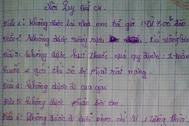 Sốc với nữ sinh lớp 6 làm… "nội quy giữ chồng"