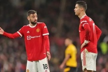 C.Ronaldo và Bruno Fernandes lập phe gây chiến với các cầu thủ Man Utd