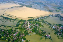 Huyện Chương Mỹ mênh mông nước nhìn từ trên cao