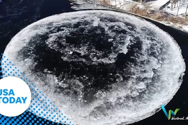 Vòng tròn băng đẹp ngỡ ngàng trên sông Mỹ