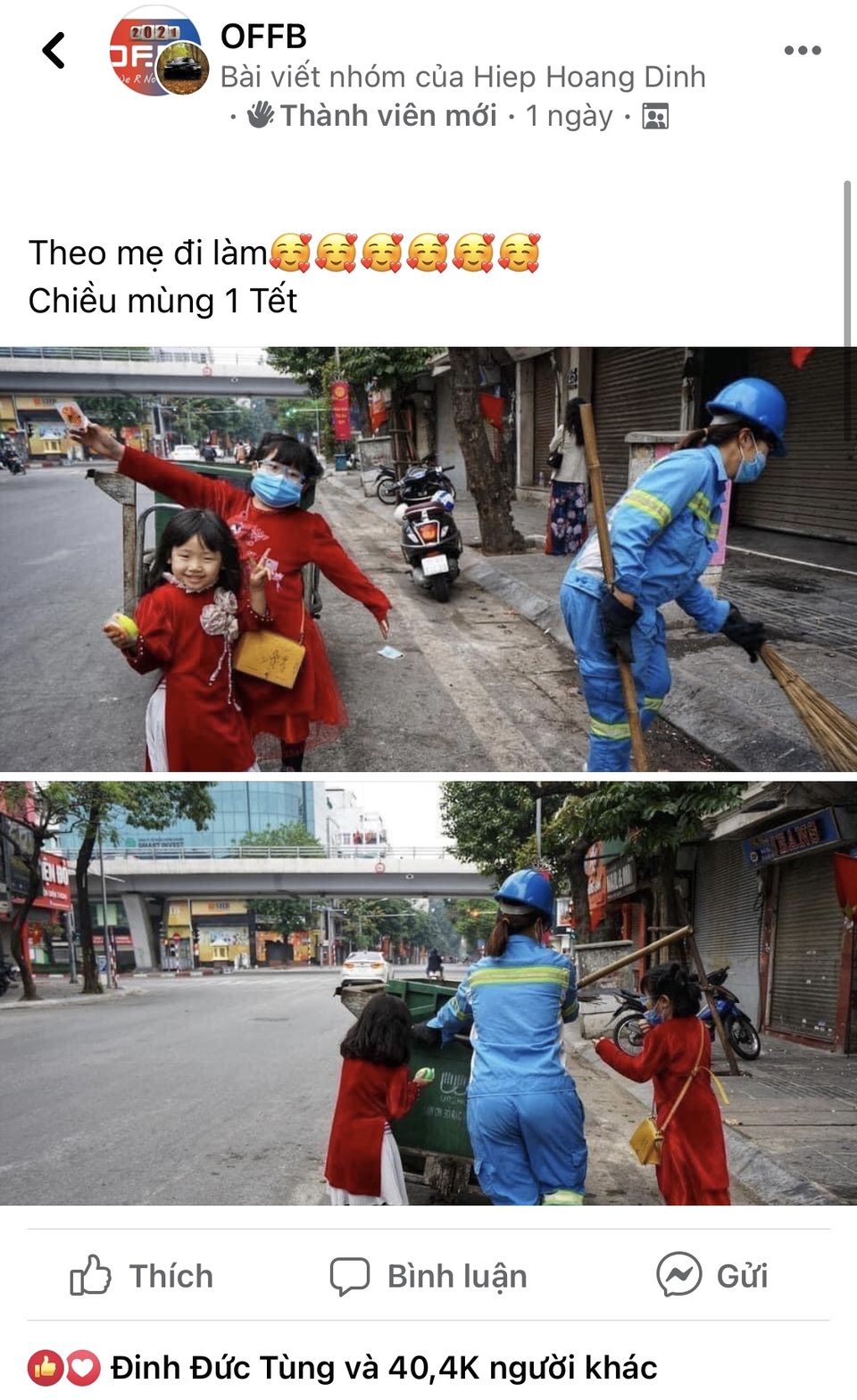 Tâm sự của chị lao công quét rác có 2 con gái theo chân đi làm mùng 1 Tết - 2 Tâm sự của chị lao công quét rác có 2 con gái theo chân đi làm mùng 1 Tết - 2