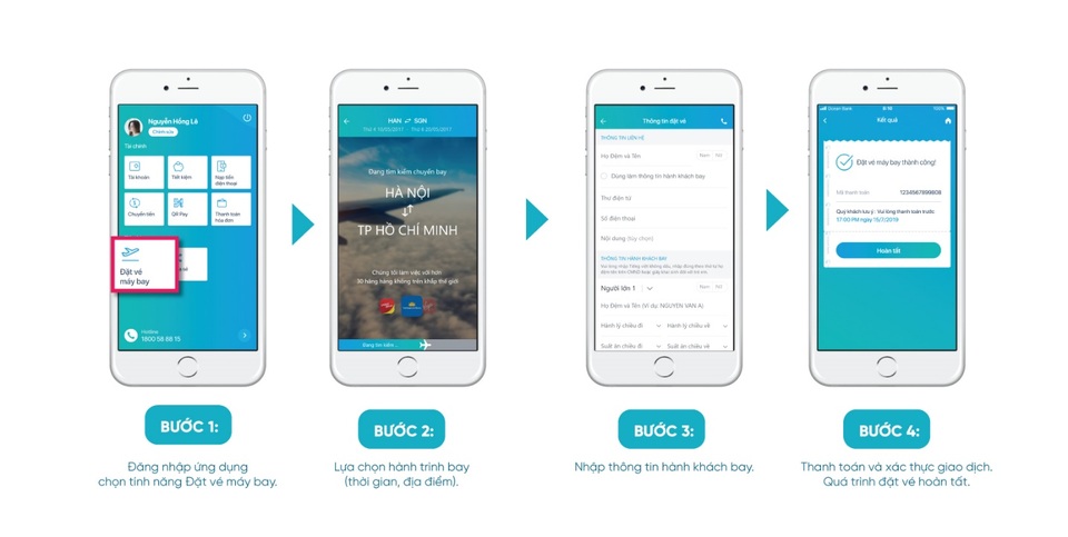Đặt vé máy bay dễ dàng, thanh toán VNPAY-QR cực tiện trên Easy OceanBank Mobile - 2 Đặt vé máy bay dễ dàng, thanh toán VNPAY-QR cực tiện trên Easy OceanBank Mobile - 2