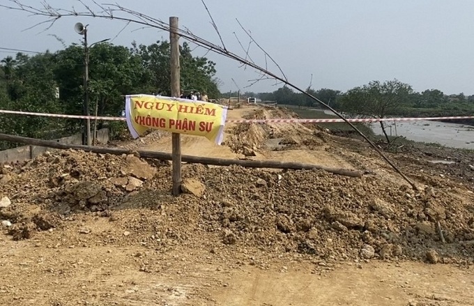Vị trí khu vực xảy ra sạt lở
