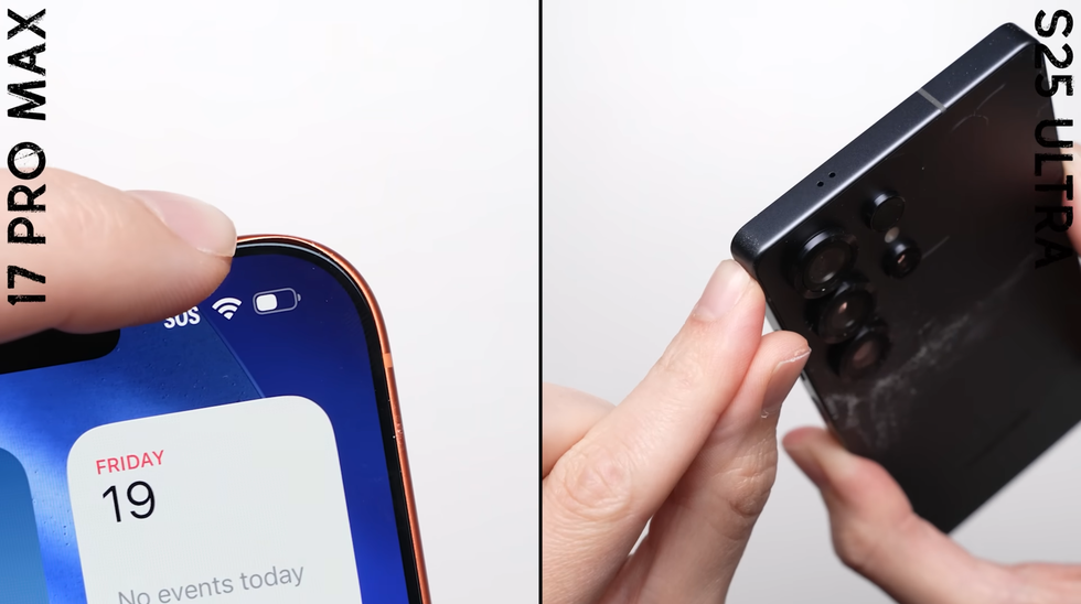 iPhone 17 Pro Max를 딱딱한 표면에 떨어뜨렸을 때 Galaxy S25 Ultra와 내구성 비교 - 4 iPhone 17 Pro Max đọ độ bền với Galaxy S25 Ultra khi thả rơi xuống nền cứng - 4