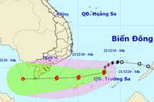 Bão số 14 giữ nguyên hướng di chuyển, dự báo tiếp tục mạnh lên