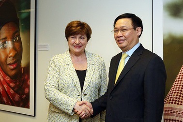 Phó Thủ tướng Vương Đình Huệ gặp gỡ Tổng Giám đốc WB, IMF tại Mỹ