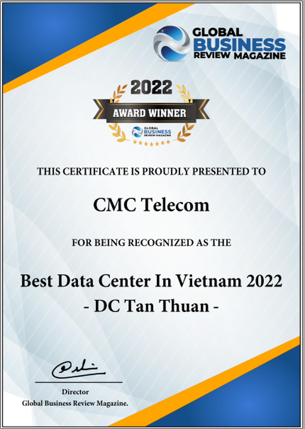 Giải thưởng Trung tâm dữ liệu tốt nhất Việt Nam 2022 gọi tên DC Tân Thuận - 1 Giải thưởng Trung tâm dữ liệu tốt nhất Việt Nam 2022 gọi tên DC Tân Thuận - 1