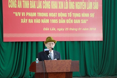 Công an tỉnh Đắk Lắk công khai xin lỗi người đàn ông mang thân phận bị can suốt 33 năm