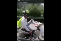 Phạt hơn 8 triệu đồng thanh niên lái xe máy bằng chân khi đổ đèo