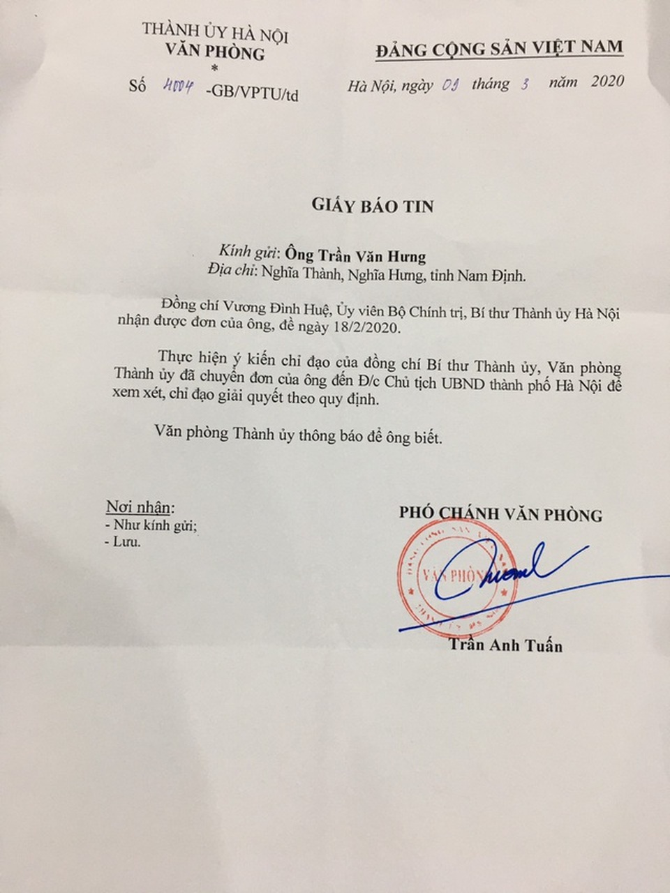 Bí thư Hà Nội chỉ đạo làm rõ khiếu kiện của người dân tại quận Hà Đông - 2 Bí thư Hà Nội chỉ đạo làm rõ khiếu kiện của người dân tại quận Hà Đông - 2
