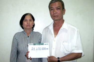 Hơn 21 triệu đồng đến với ông Nguyễn Thành Tâm