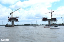 Cầu lớn nhất nối Bạc Liêu - Cà Mau sẽ hợp long cuối tháng 11