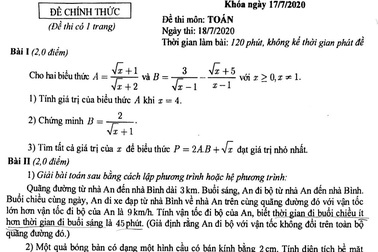 Đề thi Toán lớp 10 tại Hà Nội: “Câu hỏi nhẹ nhàng, phổ điểm 7,5-8 điểm”
