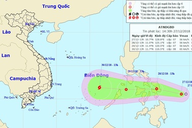 Áp thấp nhiệt đới khả năng thành bão đang hướng vào Biển Đông
