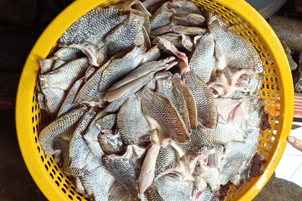 Bơi xuồng giăng lưới cá, xẻ từng con phơi khô gửi đồng hương ở vùng dịch - 4 Bơi xuồng giăng lưới cá, xẻ từng con phơi khô gửi đồng hương ở vùng dịch - 4