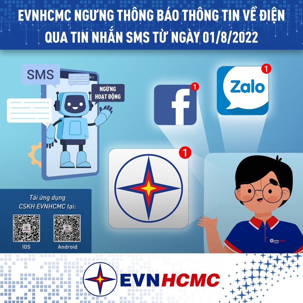 EVNHCMC ngừng nhắn tin SMS từ ngày 1/8 - 1 EVNHCMC ngừng nhắn tin SMS từ ngày 1/8 - 1