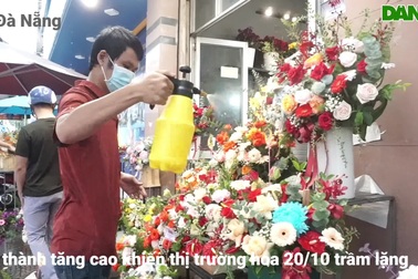 Thị trường hoa tươi ngày 20/10 ở Đà Nẵng khá trầm lắng
