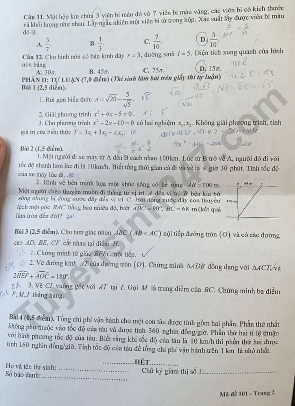 Đáp án tất cả các môn thi vào lớp 10 năm 2025 của tỉnh Bà Rịa - Vũng Tàu - 2 Đáp án tất cả các môn thi vào lớp 10 năm 2025 của tỉnh Bà Rịa - Vũng Tàu - 2