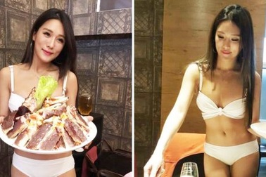 Dàn tiếp viên mặc bikini nóng bỏng phục vụ thực khách gây tranh cãi