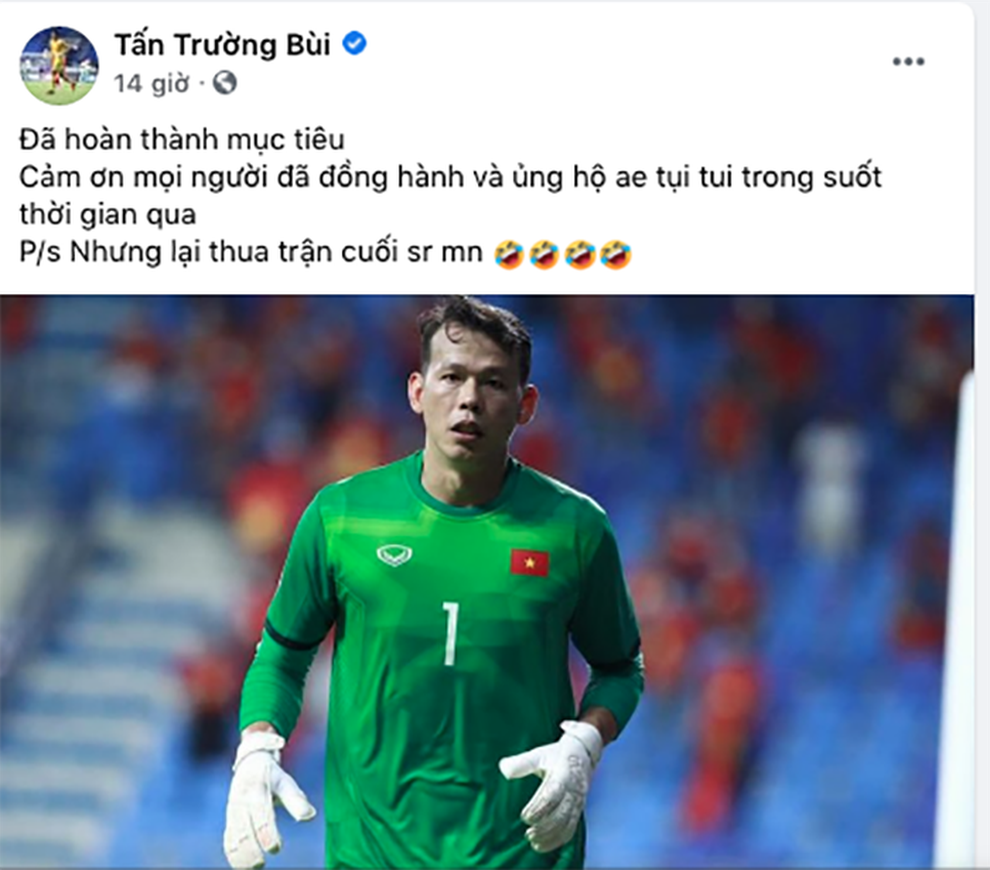 Tấn Trường xin lỗi người hâm mộ sau trận thua UAE - 1 Tấn Trường xin lỗi người hâm mộ sau trận thua UAE - 1