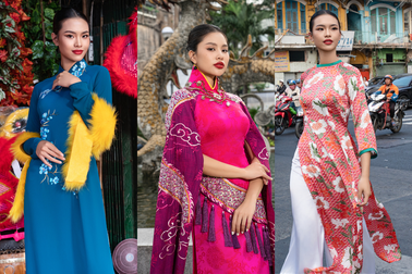 Top 5 Hoa hậu Đại dương Việt Nam thả dáng với áo dài mừng xuân Giáp Thìn