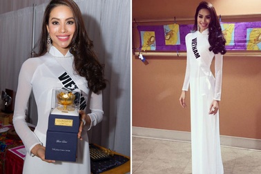 Phạm Hương duyên dáng với áo dài trong đêm hội bán đấu giá