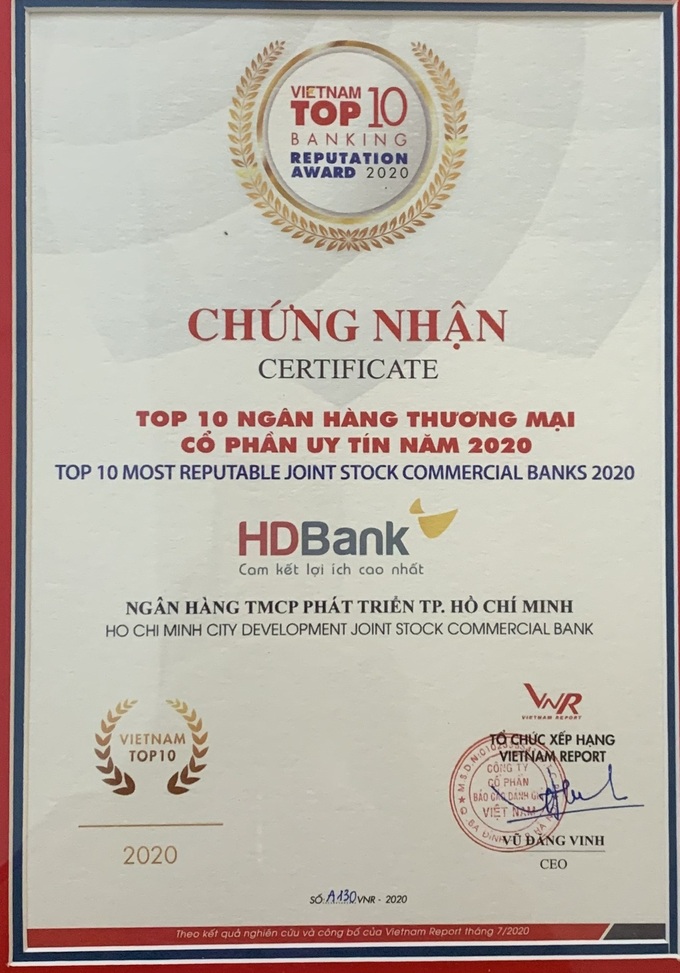 HDBank - Top 5 Ngân hàng thương mại tư nhân uy tín năm 2020 - Ảnh 3.