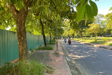 Một phần công viên Trịnh Công Sơn bị quây kín bằng tôn, chờ chỉnh trang