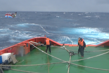 Chưa thể tiếp cận 14 ngư dân gặp nạn trên biển vì sóng lớn