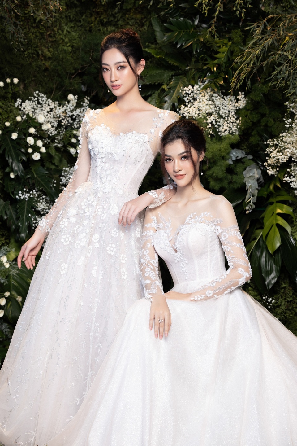 Hoa hậu Lương Thuỳ Linh và Á hậu Kiều Loan bất ngờ hoá cô dâu - 2