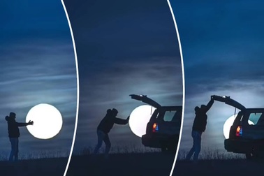 Bộ ảnh "cất trăng vào cốp" gây sốt trên mạng xã hội