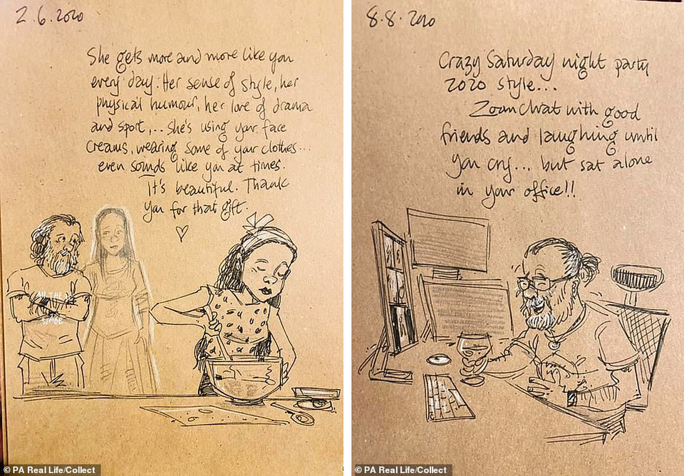 Xúc động tập Nhật ký vẽ nguệch ngoạc về người vợ đã mất của họa sĩ già - 4