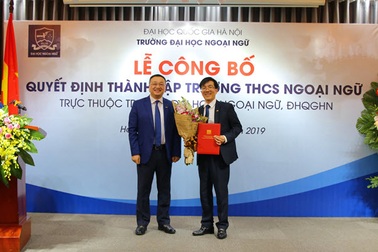 Thành lập trường THCS ngoại ngữ  trực thuộc Trường ĐH Ngoại ngữ - ĐH QGHN