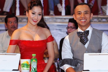 Khánh Thi quyến rũ với đầm đỏ rực