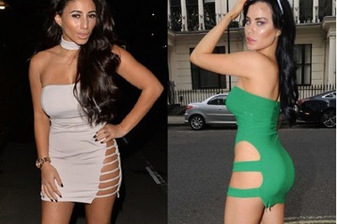 Hai người đẹp bỏ quên nội y với váy cắt xẻ táo bạo