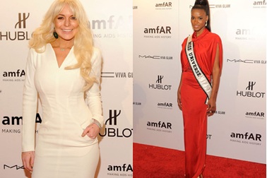 Lindsay Lohan dự tiệc cùng Hoa hậu Hoàn vũ