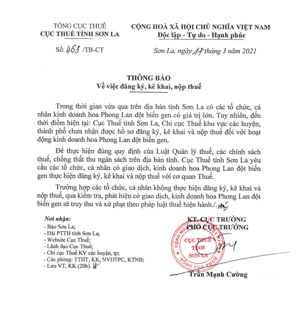Cục Thuế Sơn La phản ứng trước những thương vụ giao dịch lan tiền tỷ - 1 Cục Thuế Sơn La phản ứng trước những thương vụ giao dịch lan tiền tỷ - 1