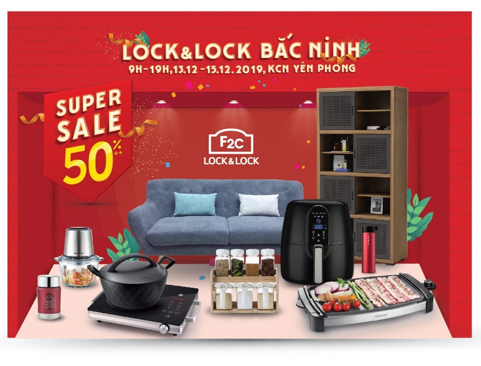 LOCKLOCK siêu khuyến mãi lớn nhất năm tại kho F2C Bắc Ninh - 1 LOCKLOCK siêu khuyến mãi lớn nhất năm tại kho F2C Bắc Ninh - 1