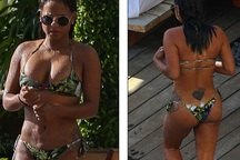 Ca sỹ Mỹ gợi cảm với áo tắm hai mảnh