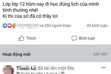 Thầy giáo cho trợ giảng giải đề để học sinh chép khi thi khảo sát lớp 12