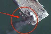 Ảnh vệ tinh chiến hạm Nga bốc cháy sau khi bị Ukraine "phá hủy"