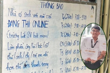 Tấm biển "Nhà có sinh viên năm cuối đang thi online" gây xôn xao cõi mạng