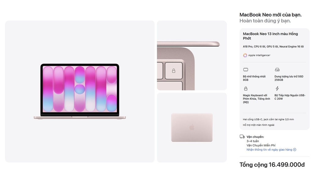 MacBook Neo lên kệ tại Việt Nam, cạnh tranh laptop Windows phổ thông - 1