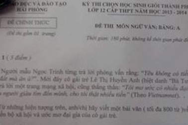 Đề thi Văn ở Hải Phòng gây tranh cãi