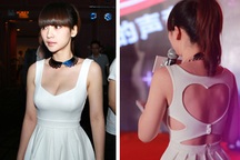 Liễu Nham gợi cảm với váy hở trước, hở sau