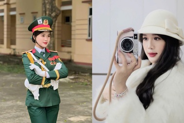 Nhan sắc xinh đẹp của nữ Trung úy tham gia diễu binh sáng 30/4