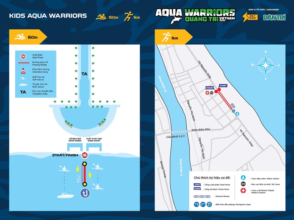Aqua Warriors Quang Tri 2025 annonce l'intégralité du parcours de natation et de course à pied pour toutes les distances - 1 Aqua Warriors Quảng Trị 2025 công bố toàn bộ lộ trình bơi và chạy cho tất cả cự ly - 1